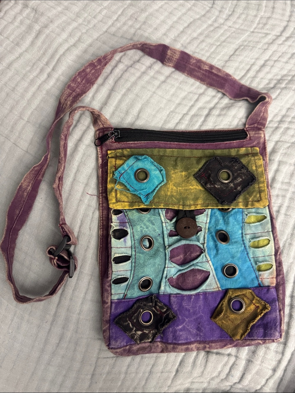 Bohemian Multi-Color Patchwork Crossbody Bag